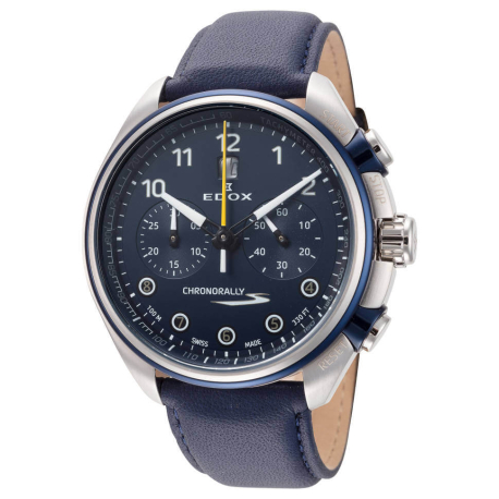 Швейцарские Мужские Часы Edox Chronorally S 08005-3BUCBU-BUBG